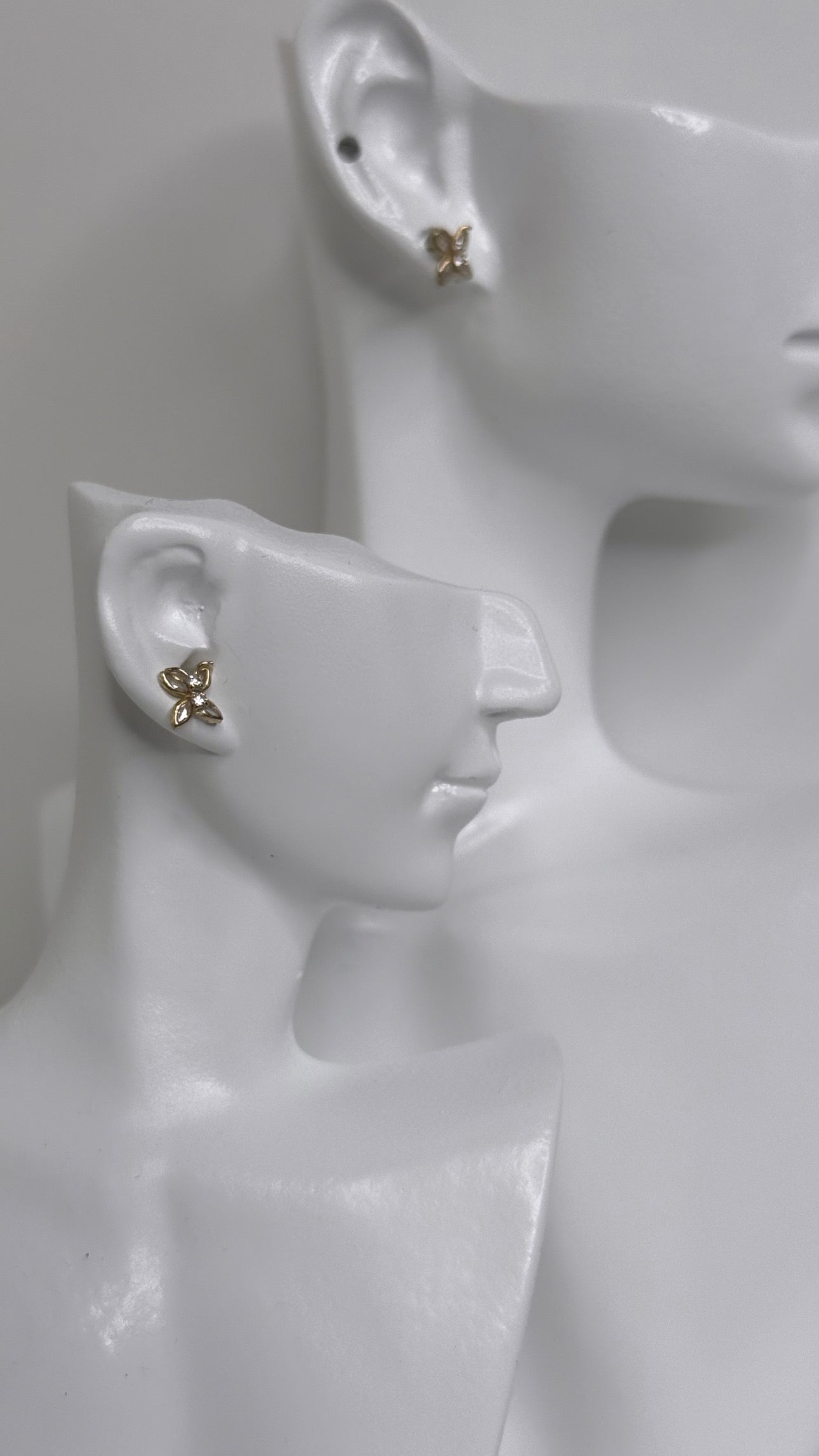 Butterfly crystal gold earrings